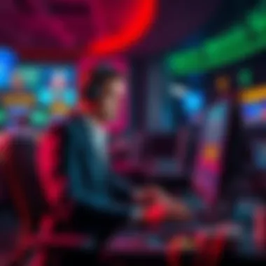 A person working at a computer providing live chat support for an online casino