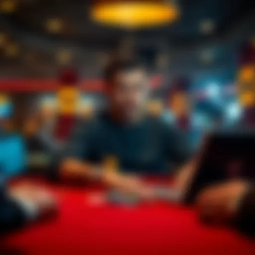 Online Poker Options in the UK A player sits at a poker table with cards and chips, looking for online poker options after overcoming gaming addiction