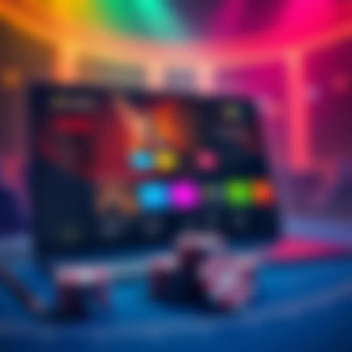 A sleek and modern interface showcasing an online poker platform with vibrant colors and user-friendly layout