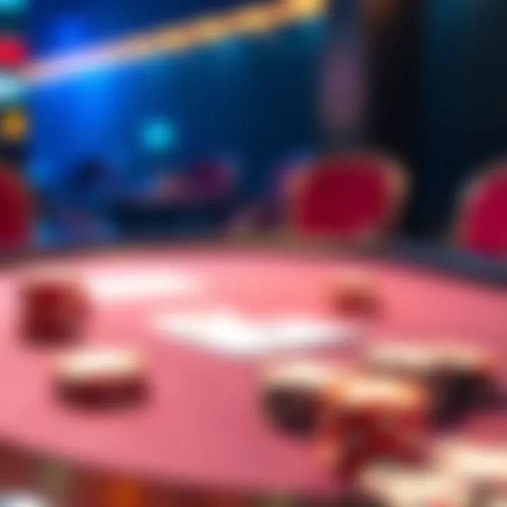 A digital poker table displaying cards and chips, lacking a chat box, representing the removal of chat in online poker games.