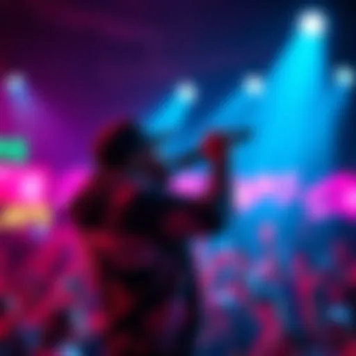 Otha Boy with a microphone engaging with the crowd during a live performance