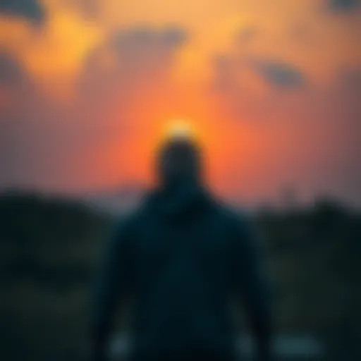 A determined individual stands confidently in a serene setting, symbolizing strength and personal growth in overcoming addiction without help.