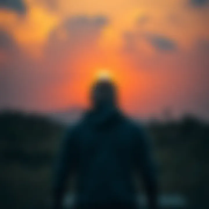 A determined individual stands confidently in a serene setting, symbolizing strength and personal growth in overcoming addiction without help.