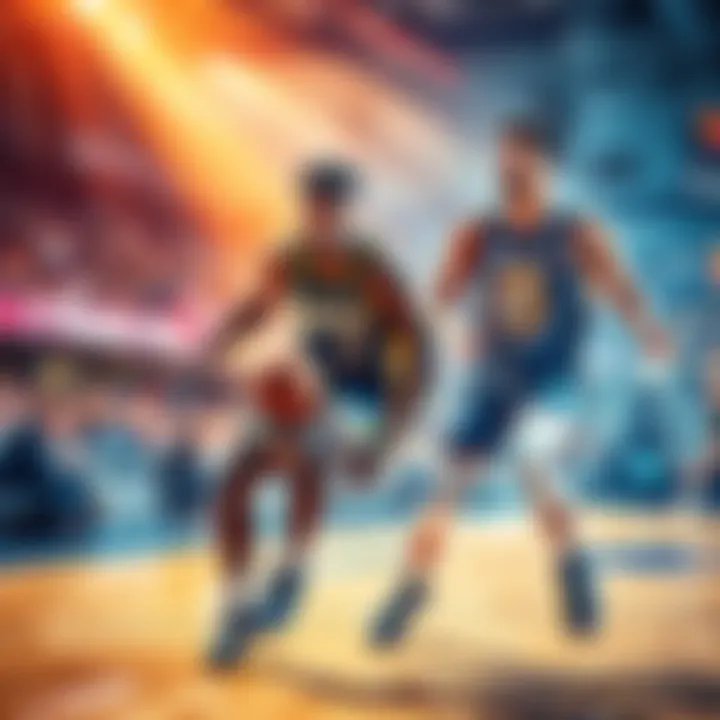 Pacers vs Thunder Game Preview Action shot of players from Pacers and Thunder during a basketball game