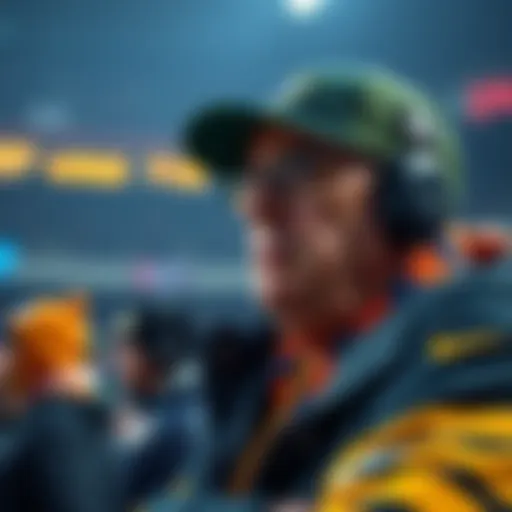 A Packers fan in team gear looks conflicted while placing a bet on the Bears during a game