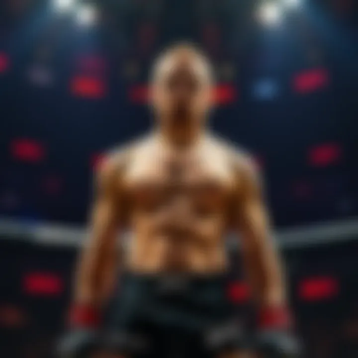 Paddy stands confidently in the octagon, wearing UFC gear, preparing for his title fight on January 24.