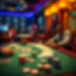 A Pai Gow table with cards and chips, showing a player looking disappointed after losing a big bet.