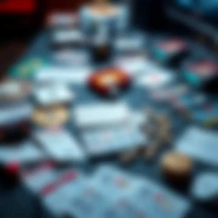 Paper Betting Simulators A variety of paper betting simulators laid out on a table, showcasing different games and betting options.