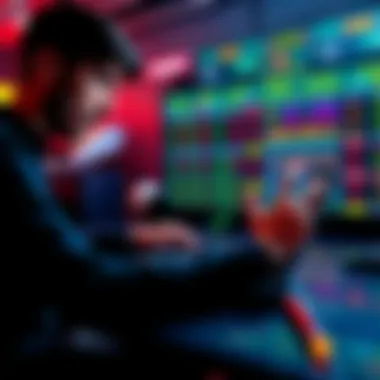 Parlay Betting Strategy A person studying betting odds and strategies on a laptop with sports graphics in the background.