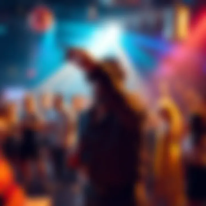 A confident man captivating the crowd with his dance moves at a vibrant party.