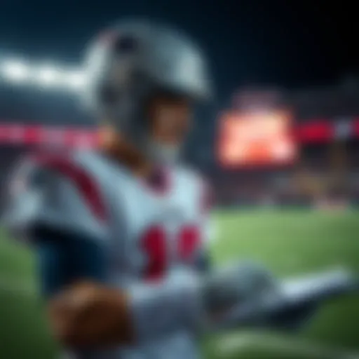 A football player in Patriots gear strategizing on the field, showcasing a winning plan for 2026 investment opportunities.