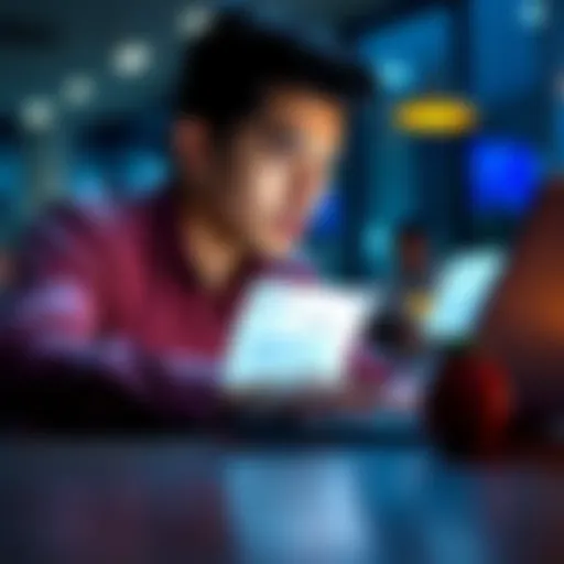 A person looking at two payment requests on a laptop, pondering whether to pay now or wait.