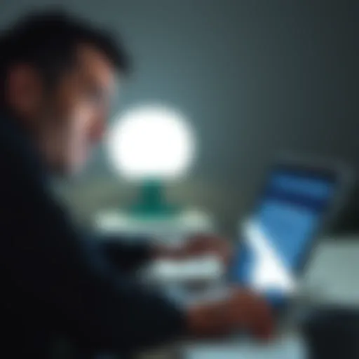 A frustrated person looking at a laptop screen with a confused expression about a missing payment