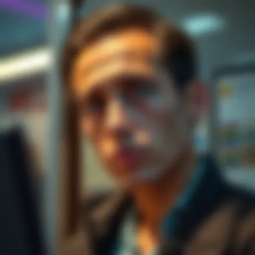 Individual looking at payment options with a concerned expression