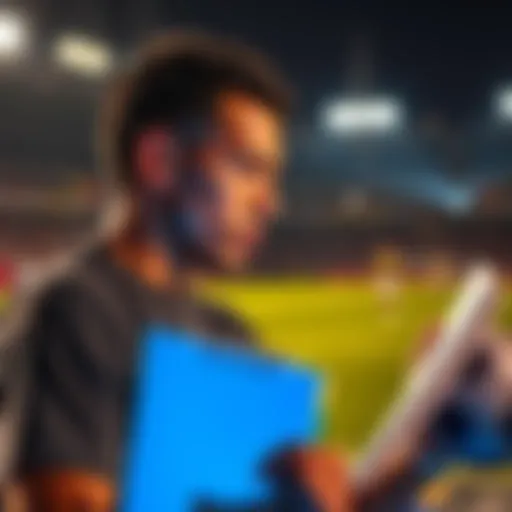 A beginner reviewing strategies for the PBKS vs GT game, with a football and notebook in hand.