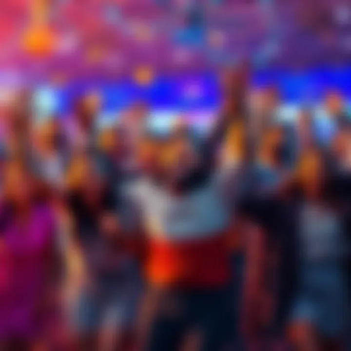 A group of happy people celebrating after winning a large lottery prize, expressing excitement and joy.
