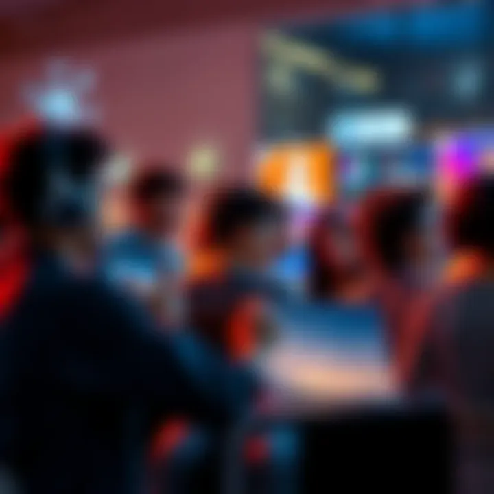 A group of people engaged in lively online conversations, showcasing various chat interfaces