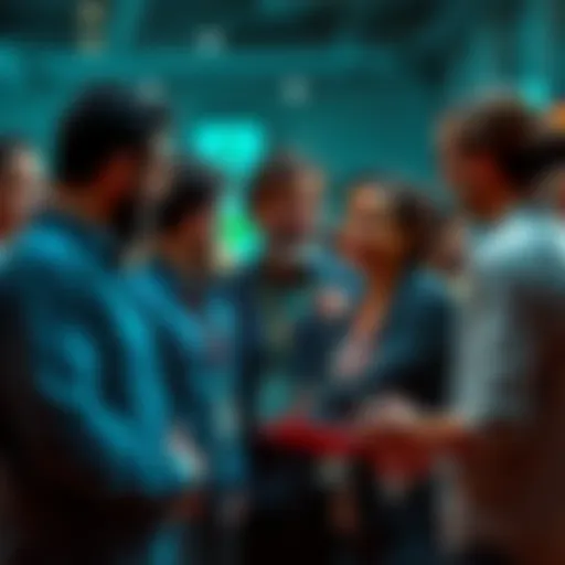 A group of diverse individuals engaged in conversation, reflecting on their relationships and connections with one another.