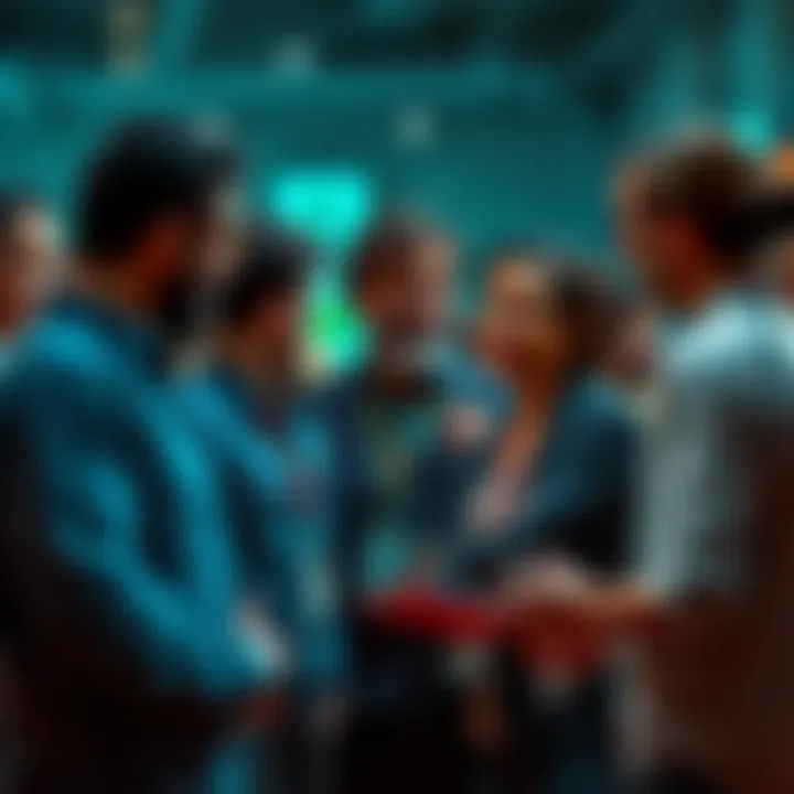 People Connecting A group of diverse individuals engaged in conversation, reflecting on their relationships and connections with one another.