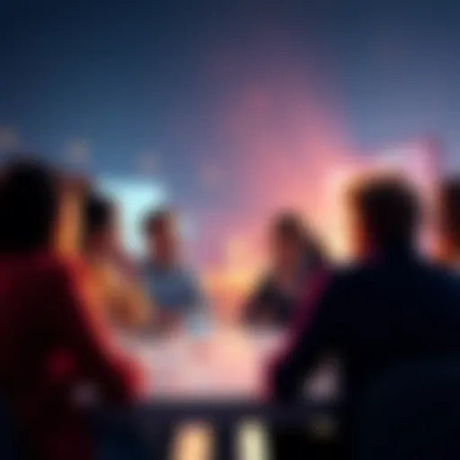 A group of people engaged in a discussion, focusing on feedback and communication