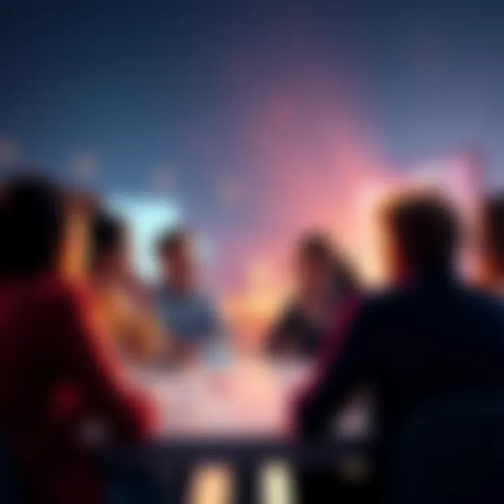 A group of people engaged in a discussion, focusing on feedback and communication