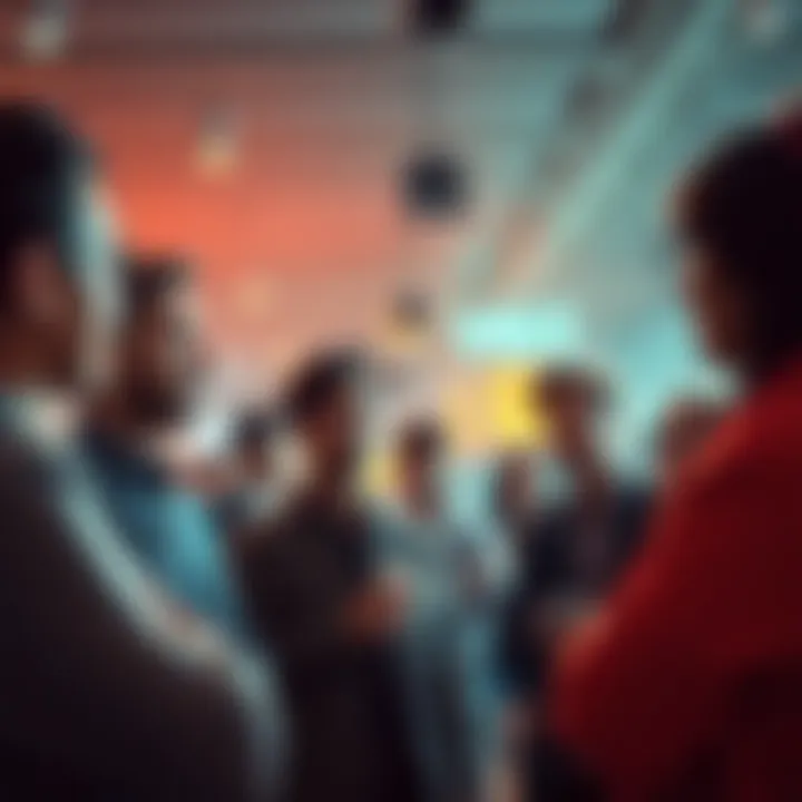 Group of people sharing their thoughts on future investments and choices