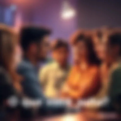 A group of people sharing their thoughts in a lively discussion