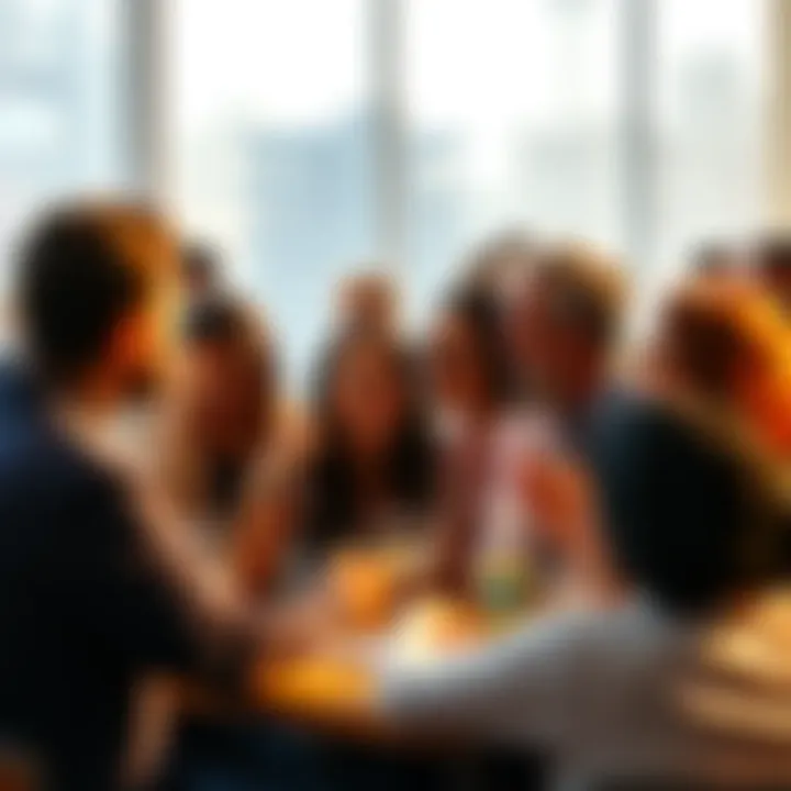 A group of people engaged in a lively discussion about social media reactions and theories