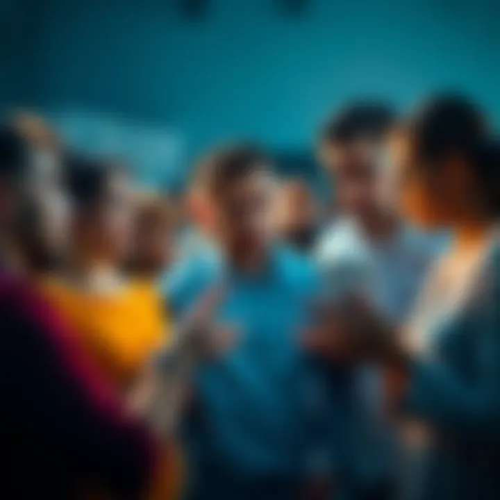 A group of people looking surprised while discussing a controversial proposal online