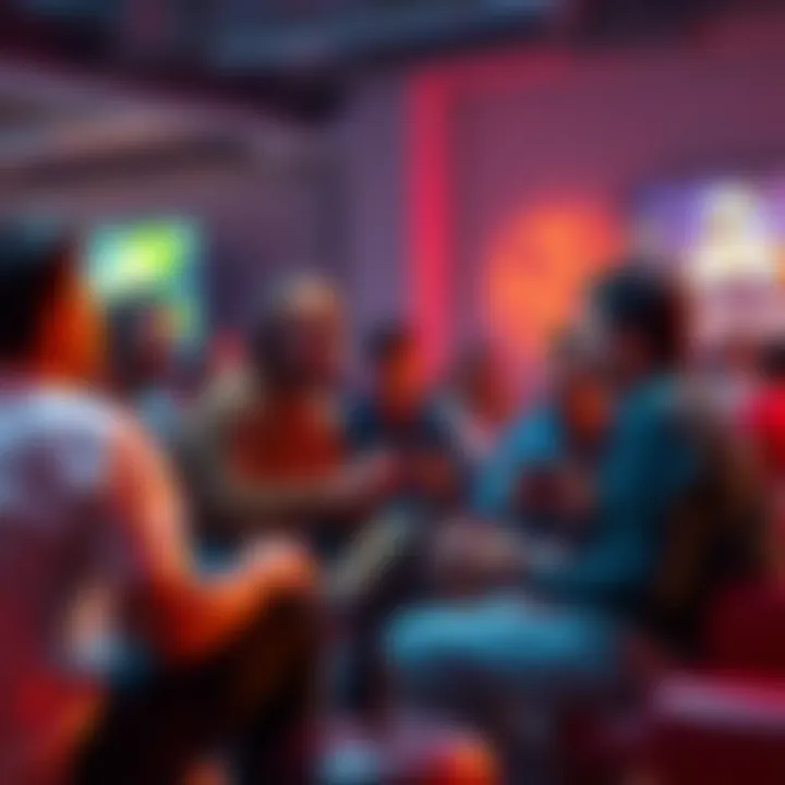 A group of people sharing their favorite video games during a chat, reflecting on gaming choices during tough financial times