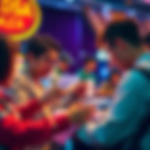 Group of people engaged in filling out a questionnaire about gambling