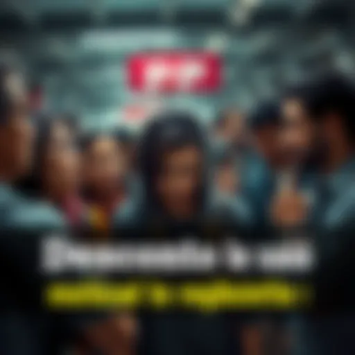 Group of people looking upset and discussing the recent discounts from PP in a public space