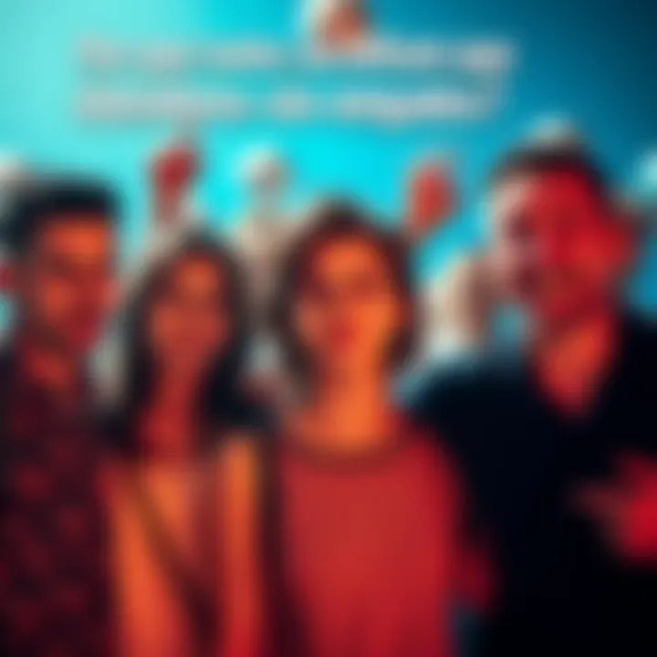 Group of people showing mixed emotions in reaction to someone winning a lottery