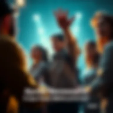 A person reaching out for support, surrounded by friends offering assistance