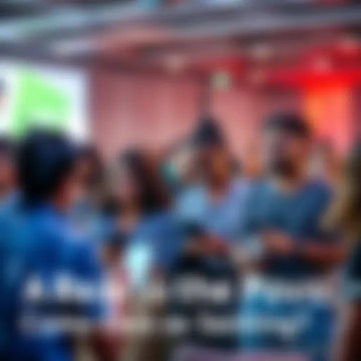 A group of people engaging with their devices, sharing thoughts and reactions in an online forum setting, highlighting community discussions.