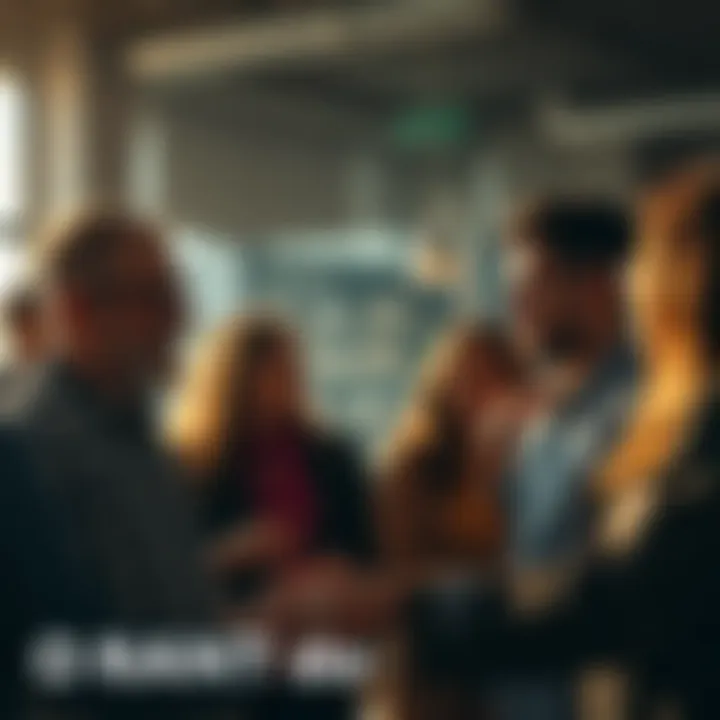 A group of people engaged in animated conversation, expressing their thoughts and feelings on a busy Monday morning.