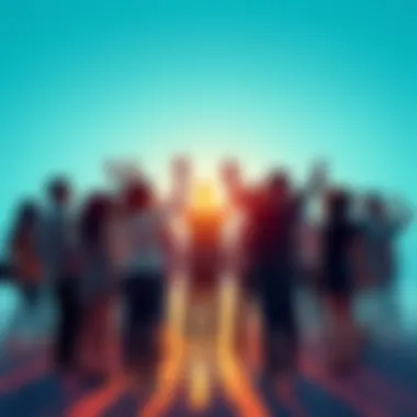 People coming together A diverse group of individuals uniting and holding hands to symbolize unity