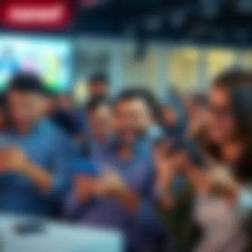 A group of people reacting with confusion and laughter while trying to access Mensal #2 on their devices.