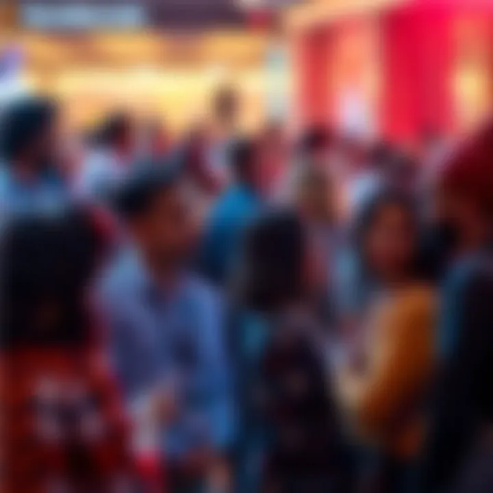 A group of diverse individuals engaging in a lively discussion, sharing their thoughts and opinions in a public space.