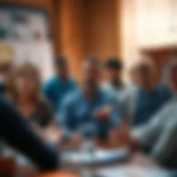 A group of people expressing frustration in a meeting, showing a lack of support from the council