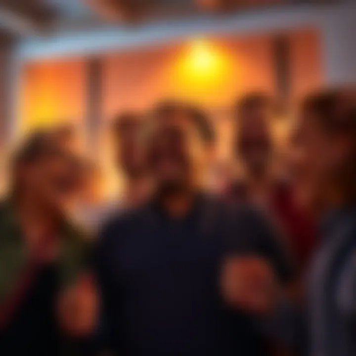 A diverse group of people laughing and enjoying a humorous moment, showcasing modern humor trends.