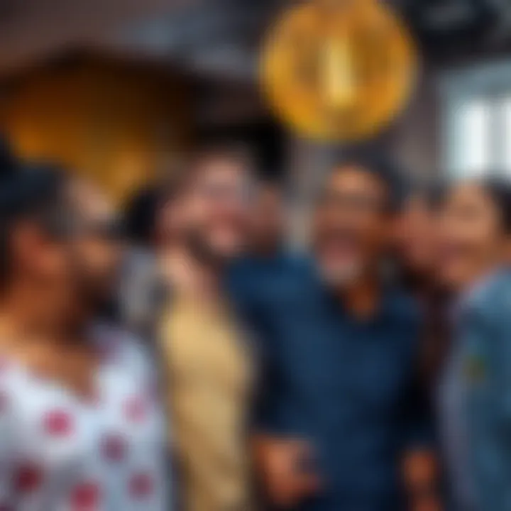 People laughing together A group of diverse people sharing a funny moment and laughing together, showcasing community and humor.