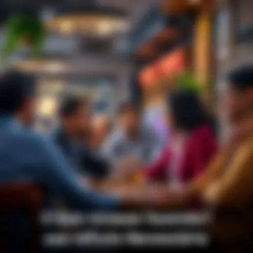 A group of diverse people engaged in conversations, sharing thoughts about their daily routines and choices, sitting in a cozy café setting.