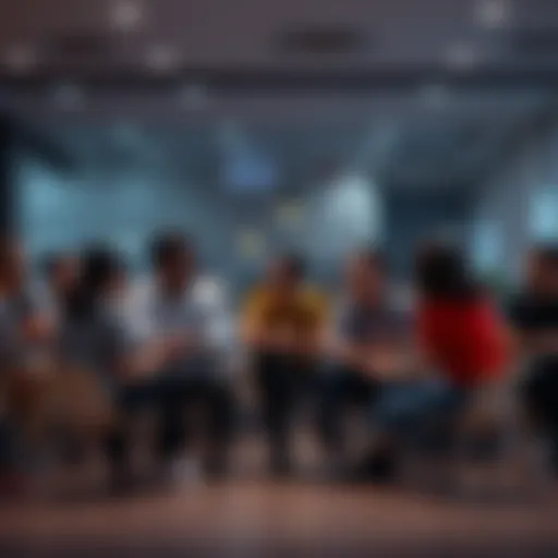 A group of people sitting together, discussing their thoughts and opinions