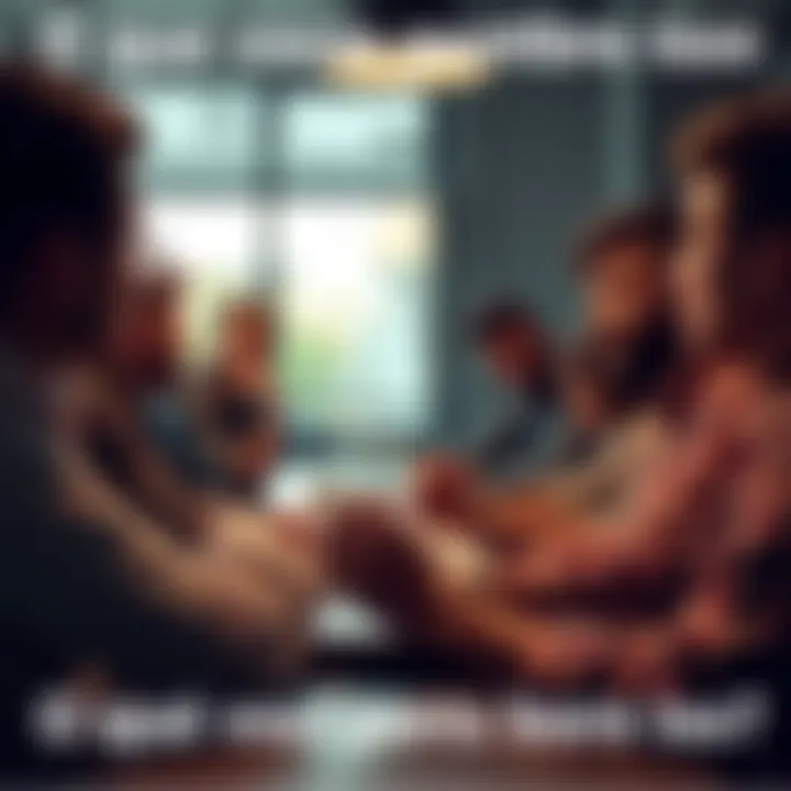 A group of people discussing and sharing their thoughts around a table