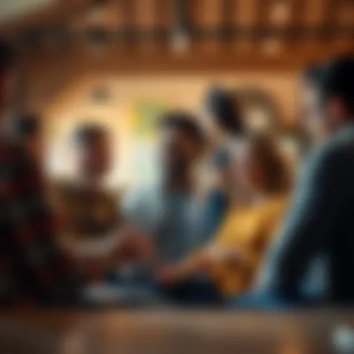 A group of diverse people discussing their opinions in a relaxed setting, showing a mix of expressions and ideas.