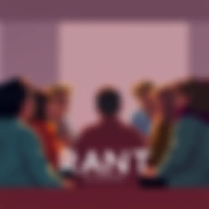 A group of people gathered around, sharing their thoughts and feelings in a lively discussion