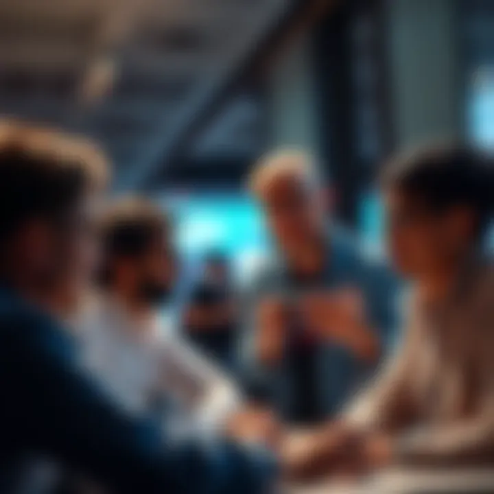 A group of people working together, sharing ideas and looking determined as they pursue their goals, symbolizing the impact of desired success.