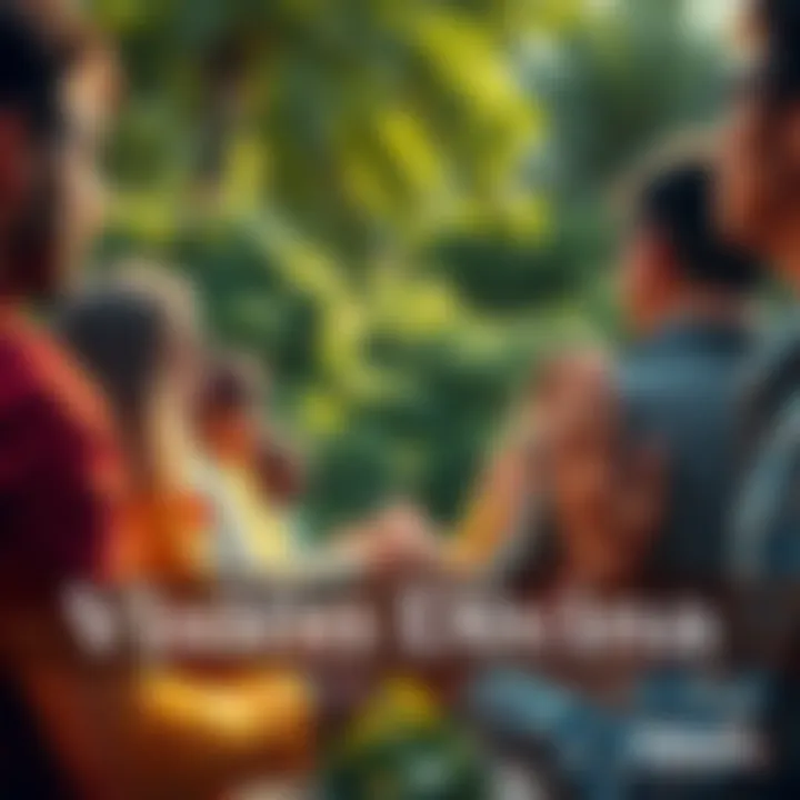 A diverse group of people gathered in prayer, holding hands, with a serene backdrop of nature, representing hope and community