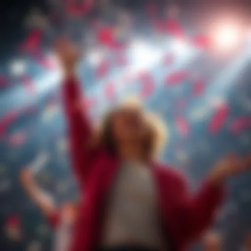 A joyful person throwing confetti as they celebrate a successful bet, symbolizing the idea of achieving perfection in predictions.